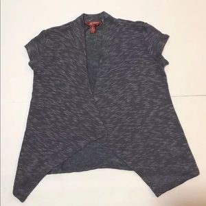 Arizona Jeans Girls Gray Short Sleeve Cardigan